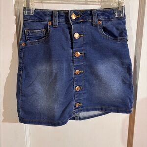Cat & Jack Dark Blue Button-Front Denim Skirt